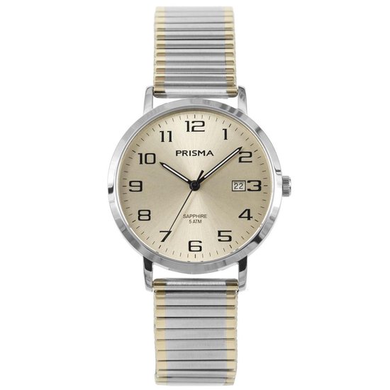Prisma Stainless Steel Heren horloge P1753 - Staal - Goudkleurig