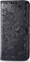 Bloemen Book Case - Samsung Xcover 4 / 4s Hoesje - Zwart