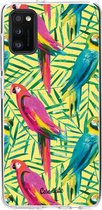 Casetastic Samsung Galaxy A41 (2020) Hoesje - Softcover Hoesje met Design - Tropical Parrots Print