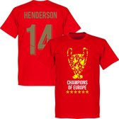 Liverpool Trophy Henderson 14 Champions of Europe 2019 T-Shirt - Rood - XXXL