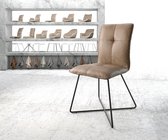 Stoel Maddy-Flex X-frame zwart suede-look bruin