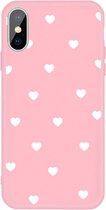 Voor iphone xs max meerdere love-hearts patroon kleurrijke frosted tpu telefoon beschermhoes (roze)