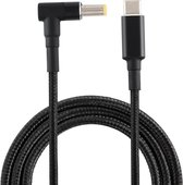 PD 100W 5,5 x 2,5 mm mannelijke elleboog naar USB-C / Type-C mannelijke nylon geweven voedingslaadkabel, kabellengte: 1,7 m