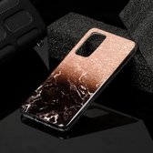 Voor Huawei P40 Marble Pattern Soft TPU beschermhoes (Rose Gold Black)