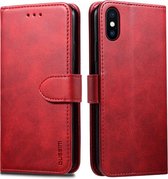 Voor iPhone XS Max GUSSIM magnetische horizontale flip lederen tas met houder & kaartsleuven & & portemonnee (rood)