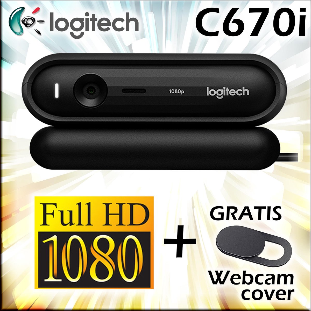 Logitech C670i - 1080p Full HD webcam incl. microfoon + GRATIS webcam cover  | bol.com