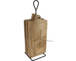 Gifts Amsterdam Onderbord Met Standaard 35x12x10cm Hout Naturel 5-delig