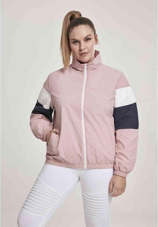 Urban Classics - 3-Tone Crinkle Trainings jacket - XS - Roze