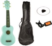 Ukelele - Johnny Brook JB310C Soprano Ukelele starterset met Ukelele, tas, clip on tuner (stemmer), snaren en plectrum - Blauw