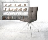 Draaistoel Maddy-Flex kruisframe conisch roestvij staal vintage antraciet