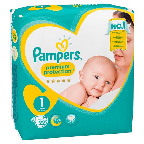 veeg verkoper Integraal Pampers Luiers New Baby Maat-1 Newborn 2-5kg, 22 Luiers | bol.com