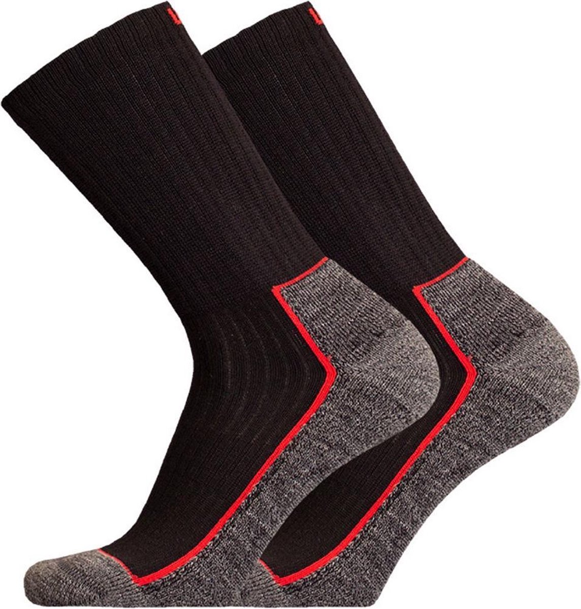 UphillSport 2-Pack Finse Wandelsokken Flextech Vochtregulatie Heren Dames – 39-42 8386 Zwart