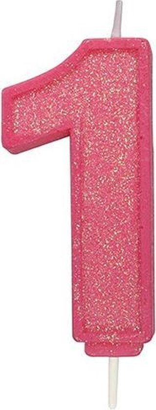 Foto: Sparkle pink numeral candle 1