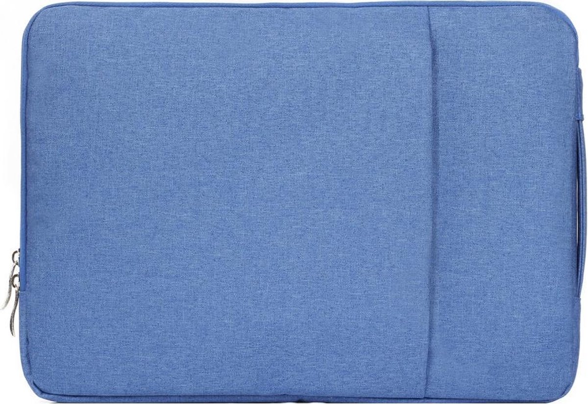 15 inch sleeve met extra vak - licht blauw