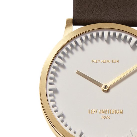 LEFF amsterdam - T32 - Horloge - Leer - Goud/Wit/Bruin - Ø 32mm