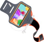 Samsung Galaxy A41 Hoesje - Mobiparts - Comfort Fit Serie - Neopreen Sportarmband - Neon Orange - Hoesje Geschikt Voor Samsung Galaxy A41