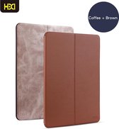 HDD Luxe/Hoesje/Smartcover/Auto Wake Functie/ 2 kleuren in 1 hoesje/ Coffee + Bruin geschikt voor Apple iPad MINI 4/5 MET PEN EN GLASFOLIE