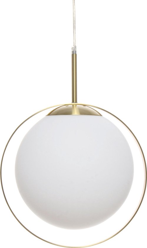 Moderne hanglamp van glas en metaal - Goud/Wit 30x30x35CM | bol.com