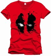 Deadpool - Face Mannen T-Shirt - Rood - XXL