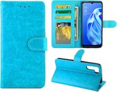 Voor OPPO A91 / F15 (2020) Crazy Horse Texture Leather Horizontale Flip Beschermhoes met houder & kaartsleuven & portemonnee & fotolijst (babyblauw)