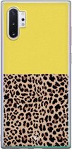 Samsung Note 10 Plus hoesje siliconen - Luipaard geel | Samsung Galaxy Note 10 Plus case | geel | TPU backcover transparant