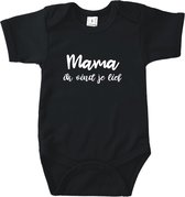 Go Mama - Rompertje - Mama ik vind je lief - Romper zwart korte mouw - Maat 62/68 - Moederdag romper