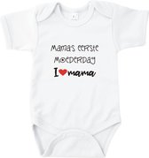 Rompertjes baby met tekst - Mama's eerste moederdag - Romper wit - Maat 50/56
