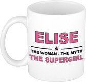 Elise The woman, The myth the supergirl cadeau koffie mok / thee beker 300 ml