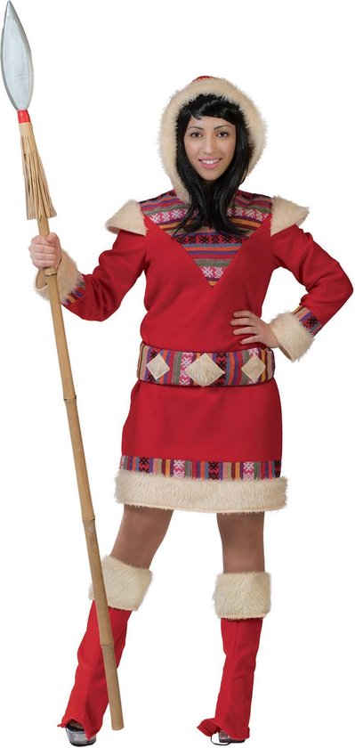 Funny Fashion - Eskimo Kostuum - Eskimo Nanook Dame - Vrouw - rood - Maat  44-46 -... | bol.com