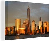 Canvas Schilderij De skyline van New York met het One World Trade Center - 120x80 cm - Wanddecoratie