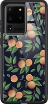 Samsung S20 Ultra hoesje glass - Fruit / Sinaasappel | Samsung Galaxy S20 Ultra  case | Hardcase backcover zwart