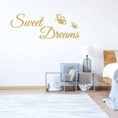 Muursticker Sweet Dreams -  Goud -  120 x 42 cm  -  slaapkamer  engelse teksten  alle - Muursticker4Sale