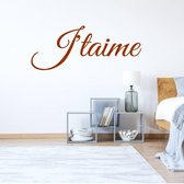 Muursticker J'taime -  Bruin -  120 x 49 cm  -  slaapkamer  alle - Muursticker4Sale