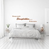 Sticker Muursticker Dream Soft Sleeper Welterusten - Marron - 120 x 30 cm - Chambre à coucher textes néerlandais - Muursticker4Sale