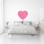 Muursticker Hart In Hartjes - Roze - 120 x 112 cm - slaapkamer baby en kinderkamer alle