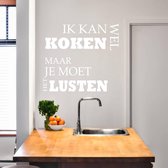 Muursticker Ik Kan Wel Koken -  Wit -  120 x 110 cm  -  keuken  nederlandse teksten  alle - Muursticker4Sale