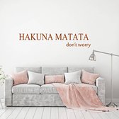 Hakuna Matata -  Bruin -  160 x 32 cm  -  woonkamer  slaapkamer  engelse teksten  alle - Muursticker4Sale