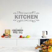 Muursticker Kitchen - Donkergrijs - 120 x 50 cm - keuken engelse teksten