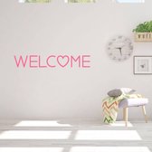 Muursticker Welcome -  Roze -  80 x 13 cm  -  woonkamer  engelse teksten  alle - Muursticker4Sale