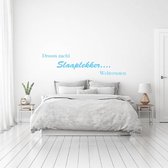 Muursticker Droom Zacht Slaaplekker Welterusten - Lichtblauw - 120 x 30 cm - slaapkamer nederlandse teksten