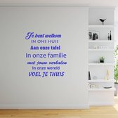 Muursticker Je Bent Welkom - Donkerblauw - 40 x 44 cm - woonkamer nederlandse teksten