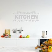 Muursticker Kitchen -  Lichtgrijs -  160 x 67 cm  -  keuken  engelse teksten  alle - Muursticker4Sale