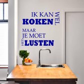 Muursticker Ik Kan Wel Koken -  Donkerblauw -  100 x 90 cm  -  keuken  nederlandse teksten  alle - Muursticker4Sale