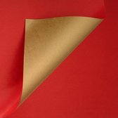 Inpakpapier Rood + Goud 50cm x 200mtr
