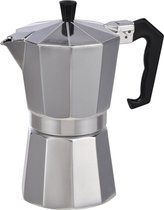 Percolator espresso koffiemaker - 300 ml - aluminium - voor 6 kopjes - Koffiezetapparaat - Italiaanse koffiezetter