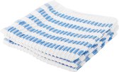 12x stuks badstoffen vaatdoeken - blauw / wit - vaatdoekjes/dweiltjes/ schoonmaakdoekjes