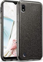 Samsung Galaxy A10 Hoesje Glitters Siliconen TPU Case zwart - BlingBling Cover