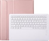 Shop4 - iPad Pro 12.9 (2022/ 2021/ 2020) Toetsenbord Hoes - Bluetooth Keyboard Cover Rosé Goud
