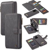 CaseMe - Samsung Galaxy S20 Ultra hoesje - Wallet Book Case met Ritssluiting - Zwart