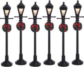 Lemax - Gas Lantern Street Lamp -  Set Of 6 -  B/o (4.5v) - Kersthuisjes & Kerstdorpen